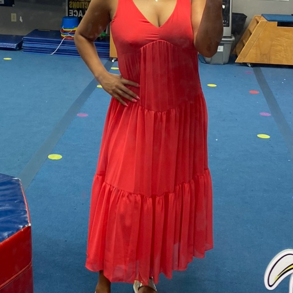 Pink midi dress
